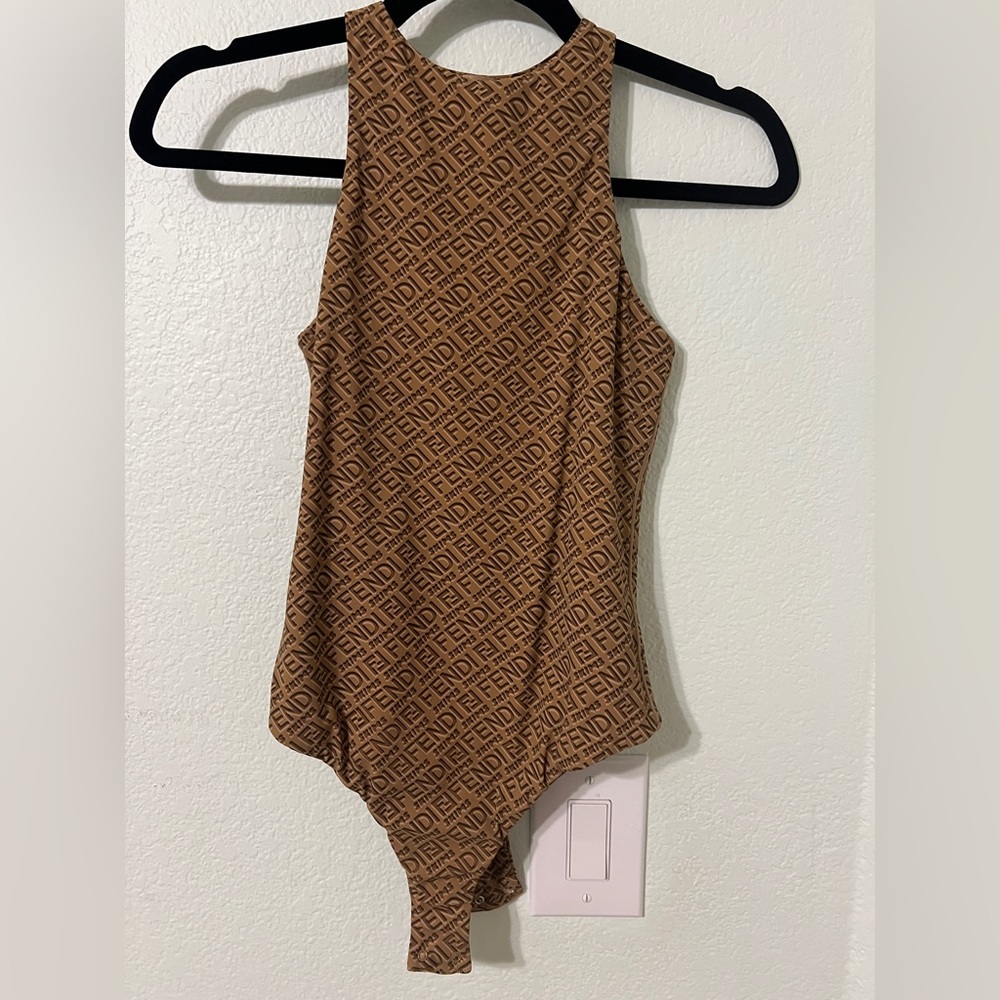Fendi/Skims Tan Monogram Bodysuit